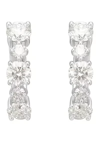 2.25 ct. t.w. Lab Grown Diamond Hoop Earrings in Sterling Silver