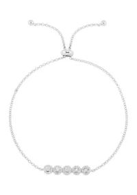1/10 ct. t.w. Diamond Stone Bracelet in Sterling Silver