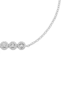 1/10 ct. t.w. Diamond Stone Bracelet in Sterling Silver