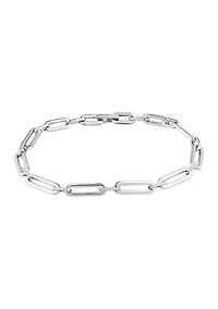 1/10 ct. t.w. Diamond Paperclip Bracelet in Sterling Silver