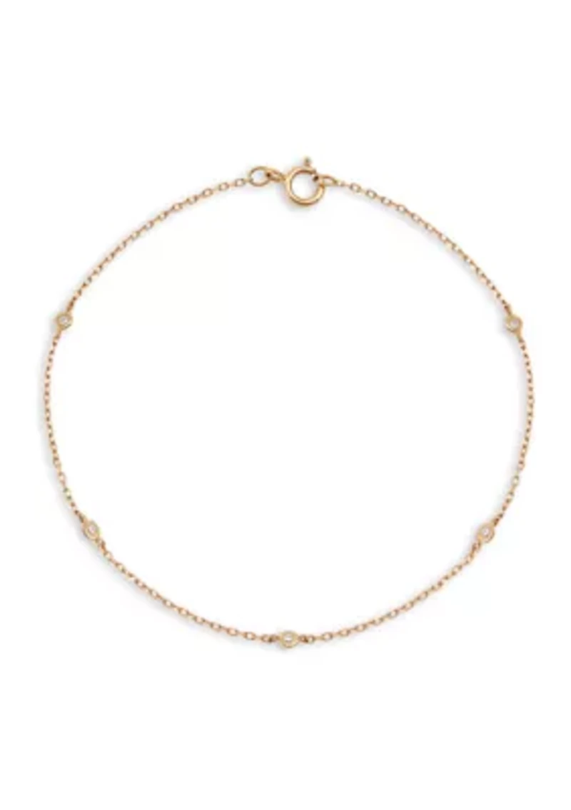 1/20 ct. t.w. Diamond Station Bracelet in 14K Yellow Gold
