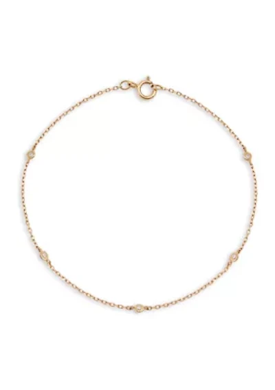1/20 ct. t.w. Diamond Station Bracelet in 14K Yellow Gold