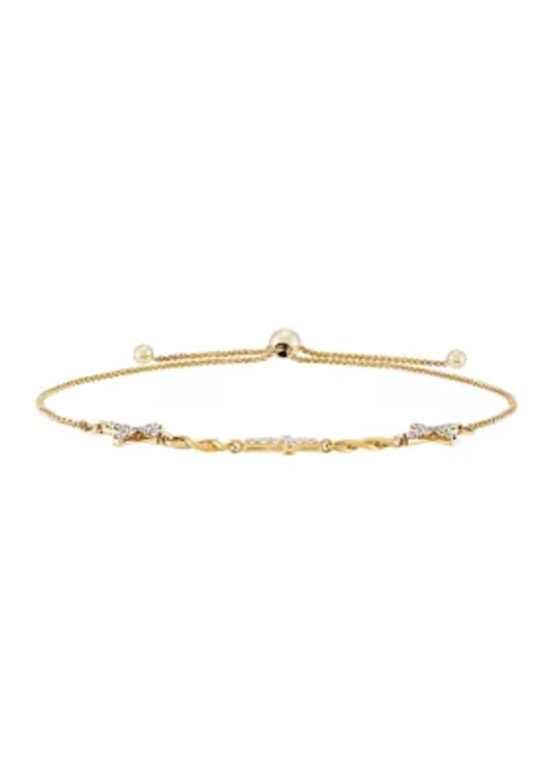 1/4 ct. t.w. Diamond Cross Bracelet in 10K Yellow Gold