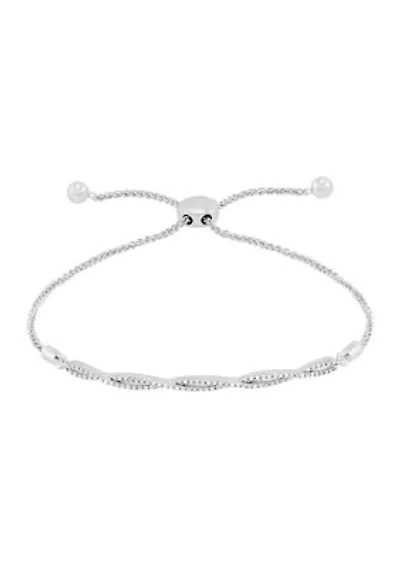 1/5 ct. t.w. Diamond Bolo Bracelet in Sterling Silver