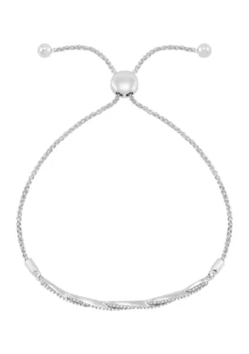 1/5 ct. t.w. Diamond Bolo Bracelet in Sterling Silver