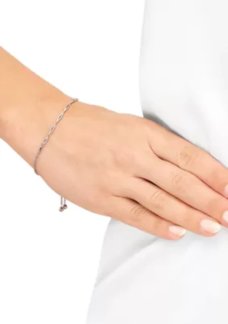 1/5 ct. t.w. Diamond Bolo Bracelet in Sterling Silver