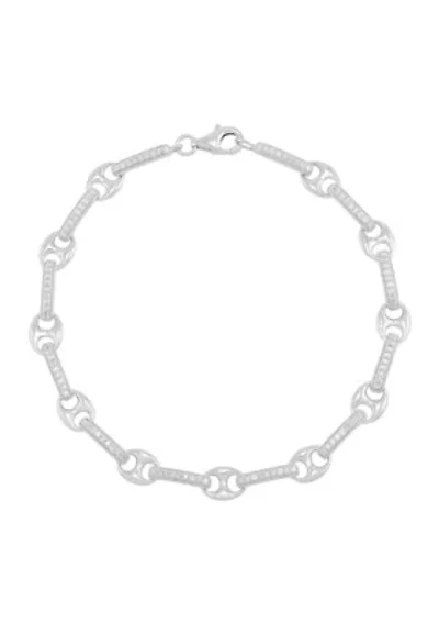 1/2 ct. t.w. Diamond Mariner Chain Bracelet in Sterling Silver