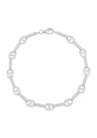 1/2 ct. t.w. Diamond Mariner Chain Bracelet in Sterling Silver