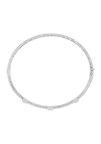 1/10 ct. t.w. Lab Grown Diamond Heart Bangle in Sterling Silver