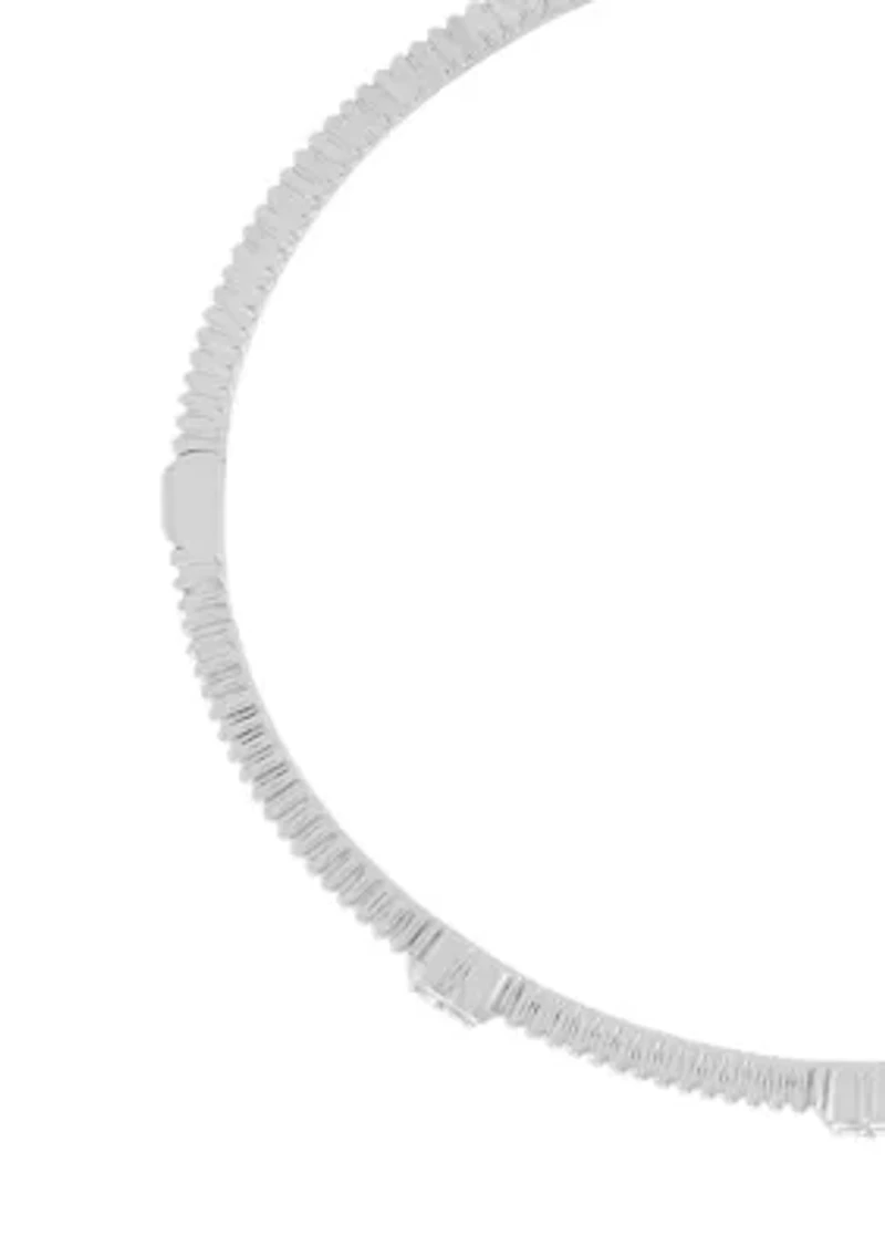 1/10 ct. t.w. Lab Grown Diamond Heart Bangle in Sterling Silver