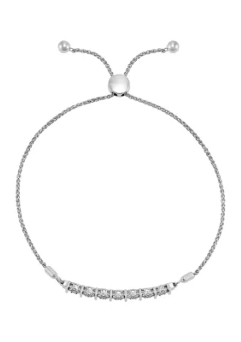 1/4 ct. t.w. Lab Grown Diamond Bolo Bracelet in Sterling Silver