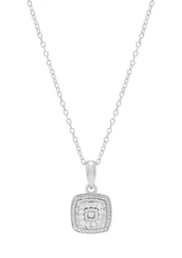  1/10 ct. t.w. Lab Grown Diamond Pendant with 18" Cable Chain in Sterling Silver