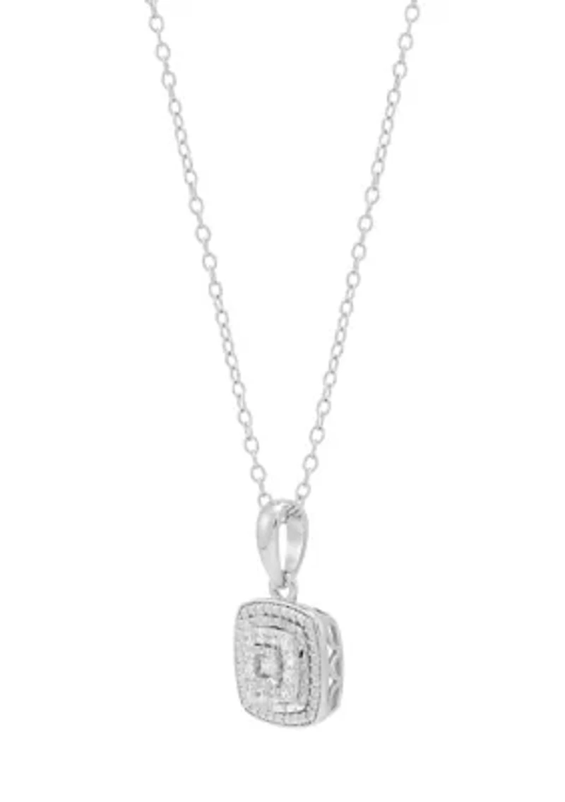  1/10 ct. t.w. Lab Grown Diamond Pendant with 18" Cable Chain in Sterling Silver