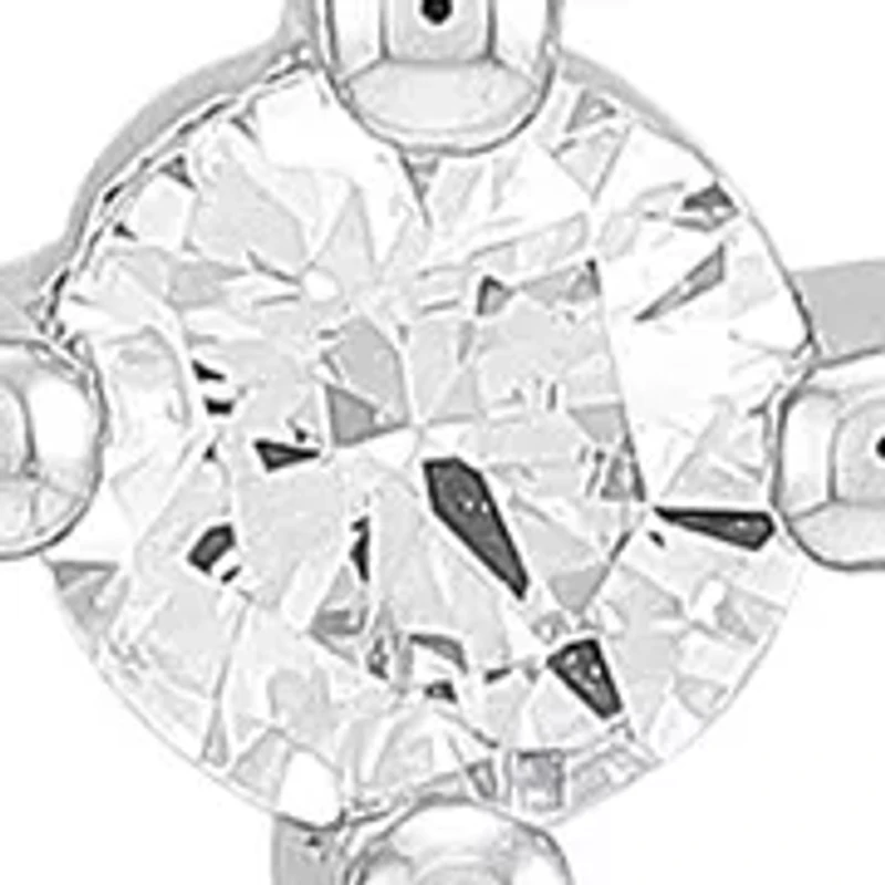 1 ct. t.w. Lab Grown Diamond Cross Pendant with 18" Rope Chain in Sterling Silver