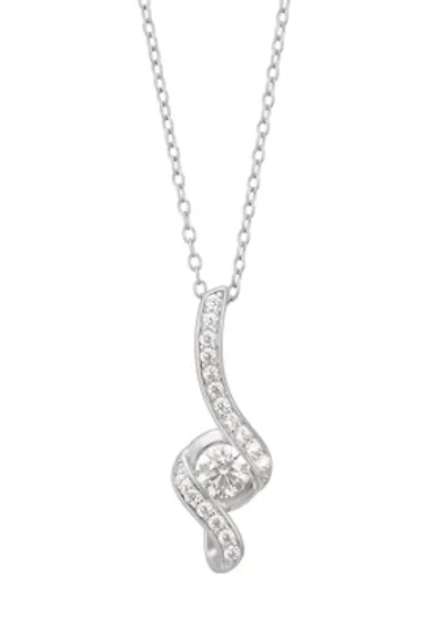 1/2 ct. t.w. Lab Grown Diamond Heart Pendant with 18" Cable Chain in Sterling Silver