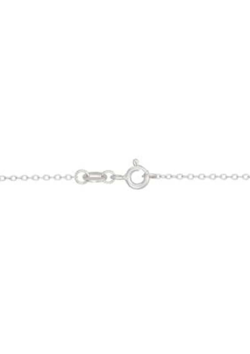 1/2 ct. t.w. Lab Grown Diamond Heart Pendant with 18" Cable Chain in Sterling Silver