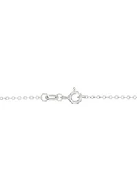 1/2 ct. t.w. Lab Grown Diamond Heart Pendant with 18" Cable Chain in Sterling Silver