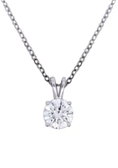 1 ct. t.w. Lab Diamond Pendant with 18" Cable Chain in Sterling Silver