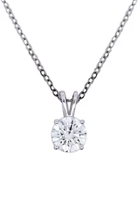 1 ct. t.w. Lab Diamond Pendant with 18" Cable Chain in Sterling Silver