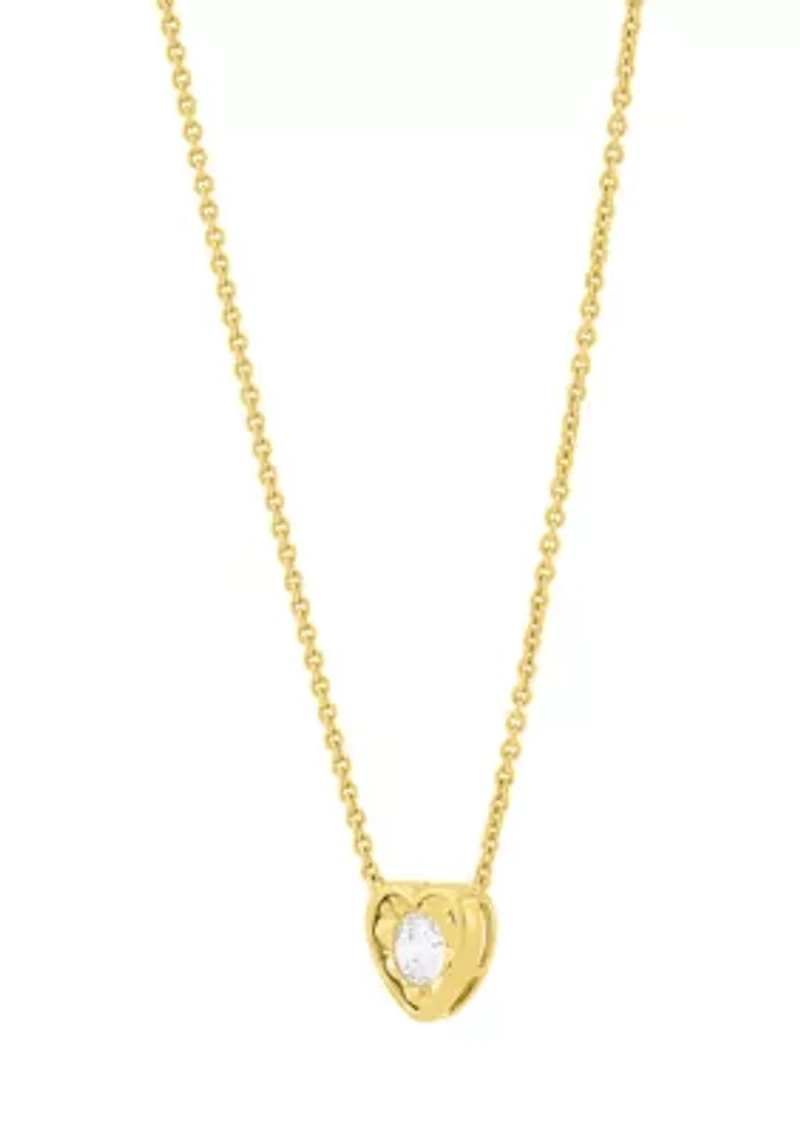  1/4 ct. t.w. Lab Grown Gold Over Silver Heart Necklace 