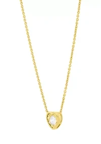  1/4 ct. t.w. Lab Grown Gold Over Silver Heart Necklace 