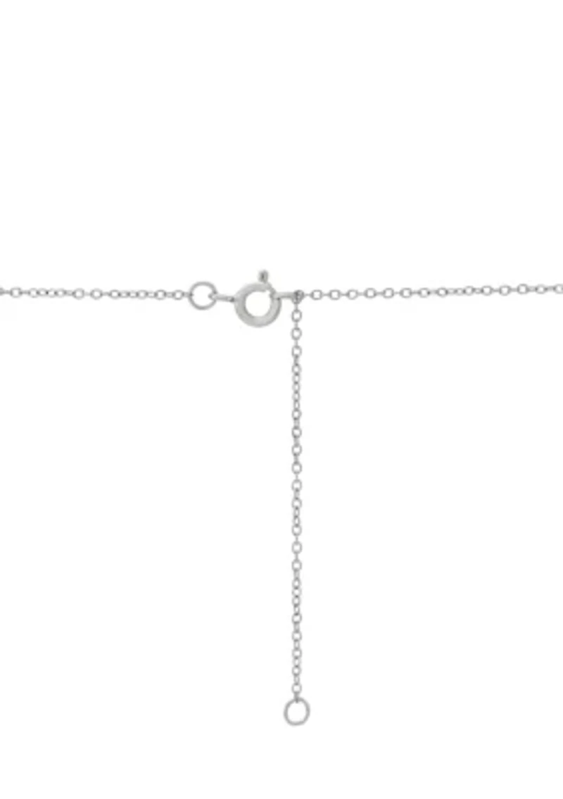 1/6 ct. t.w. Lab Grown Diamond Cross Necklace in Sterling Silver