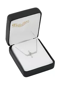 1/6 ct. t.w. Lab Grown Diamond Cross Necklace in Sterling Silver