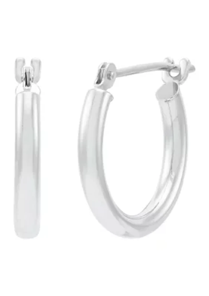 Tube Hoop Earrings in 14K White Gold