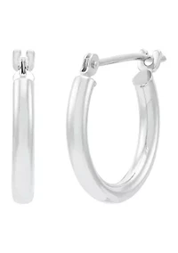 Tube Hoop Earrings in 14K White Gold
