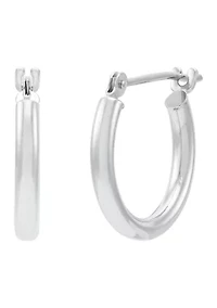 Tube Hoop Earrings in 14K White Gold