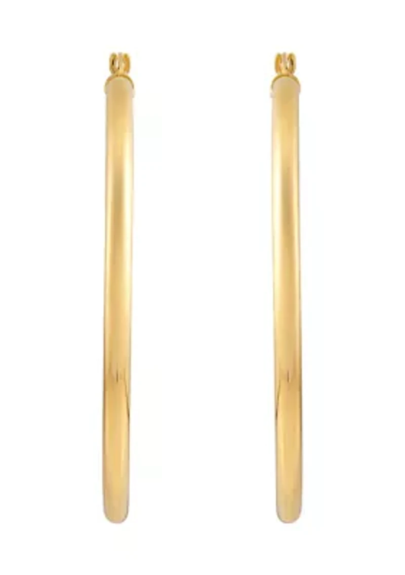 Tube Hoop Earrings in 14K Yllow Gold