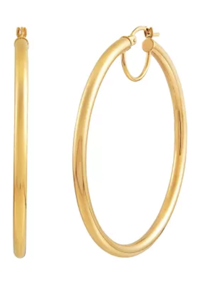 Tube Hoop Earrings in 14K Yllow Gold