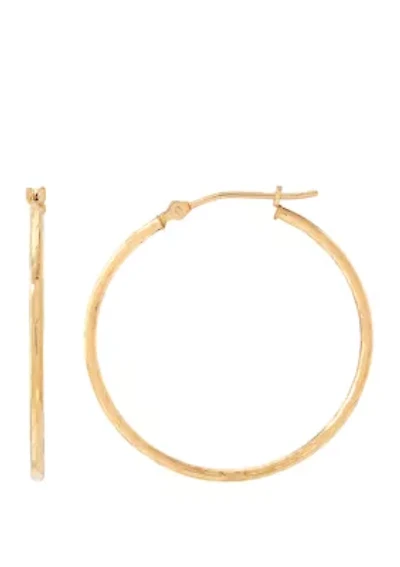 Round Hoop Earrings in 14k Yellow Gold
