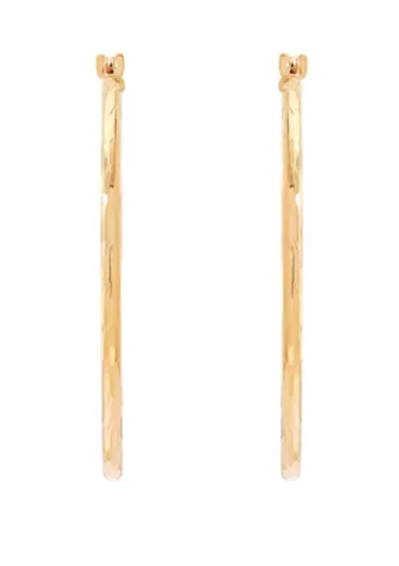 Round Hoop Earrings in 14k Yellow Gold