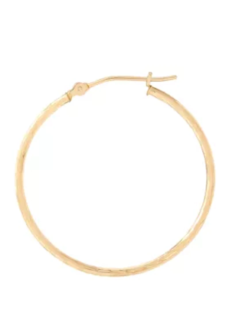 Round Hoop Earrings in 14k Yellow Gold