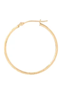 Round Hoop Earrings in 14k Yellow Gold