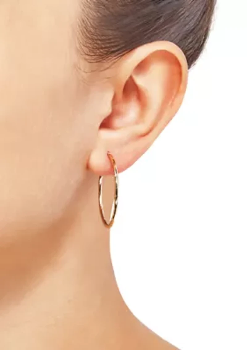 Round Hoop Earrings in 14k Yellow Gold