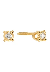 Diamond Accent Stud Earrings in 14K Yellow Gold