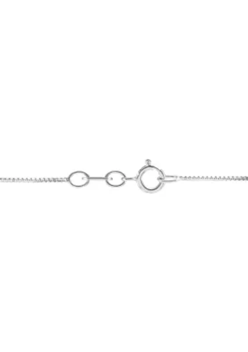 Lab Created Created Opal and Created White Sapphire Heart Pendant with 18" Box Chain Sterling Silver and 10K Yellow Gold
