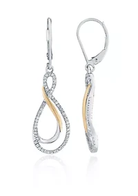 0.25 ct. t.w. Diamond Figure 8 Earrings in Sterling Silver & 10K Yellow Gold