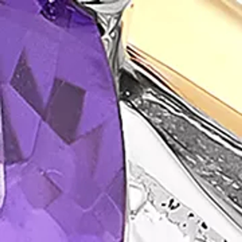 1/10 ct. t.w. Diamond and Amethyst Ring in Sterling Silver and 10K Yellow Gold