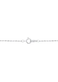 Diamond Accent and Swiss Blue Topaz Pendant with 18" Rope Chain in Sterling Silver
