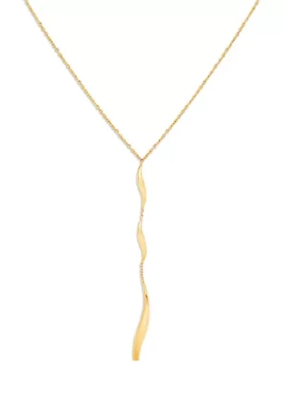 Drop Twisted Necklace in 14K Yellow Gold