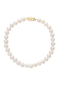 14K Yellow Gold and Freshwater Pearl Statement Bracelet 