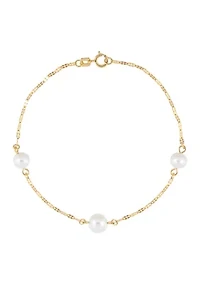 Fresh Water Pearl 14k Yellow Gold Bracelet