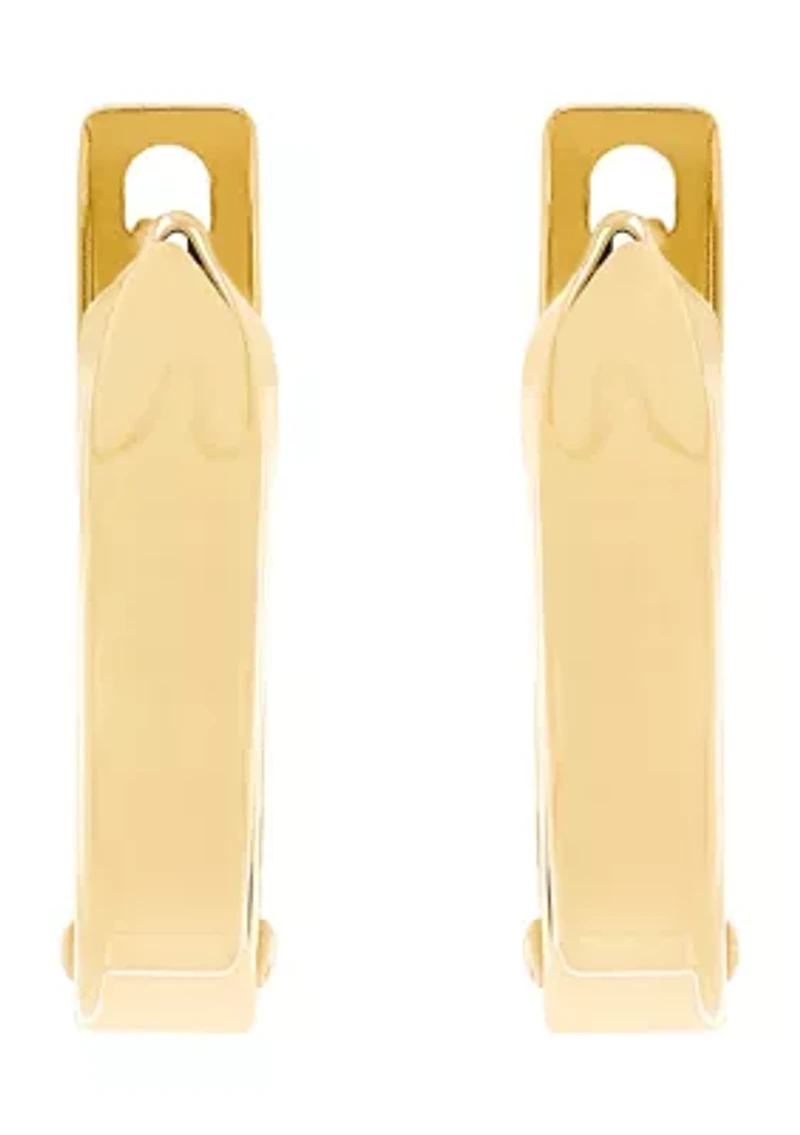 Hinged Oval Hoop Earrings in 14K Yellow Gold