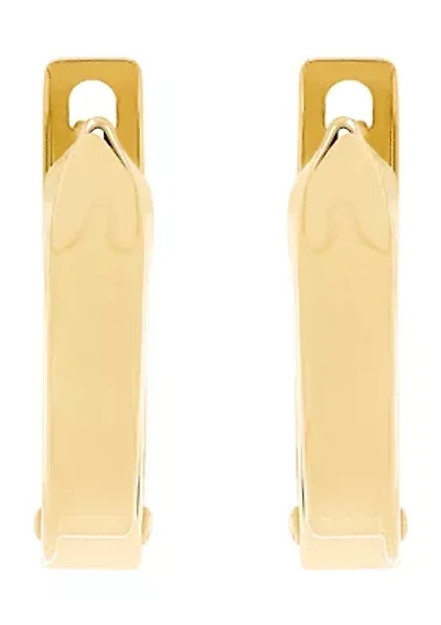 Hinged Oval Hoop Earrings in 14K Yellow Gold