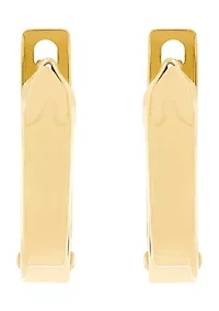 Hinged Oval Hoop Earrings in 14K Yellow Gold