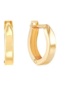Hinged Oval Hoop Earrings in 14K Yellow Gold