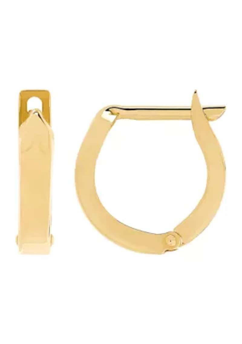 Hinged Oval Hoop Earrings in 14K Yellow Gold